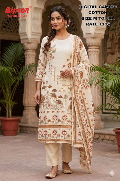 Cambric Cotton 0306 Bipson Prints Readymade Pant Style Suits Wholesale