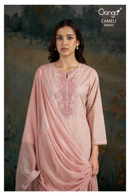 Cameli S4933 Ganga Cotton Plazzo Style Suits Wholesale