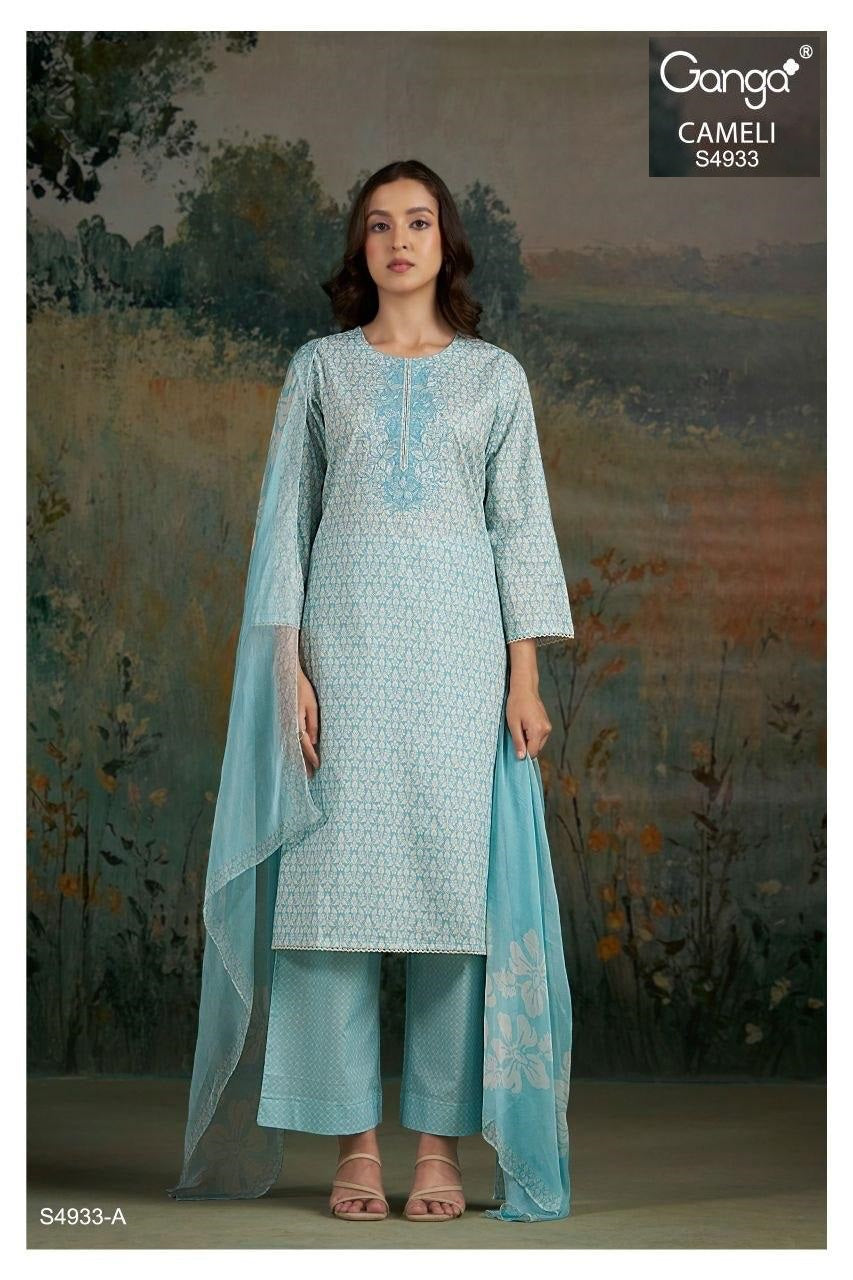 Cameli S4933 Ganga Cotton Plazzo Style Suits Wholesale