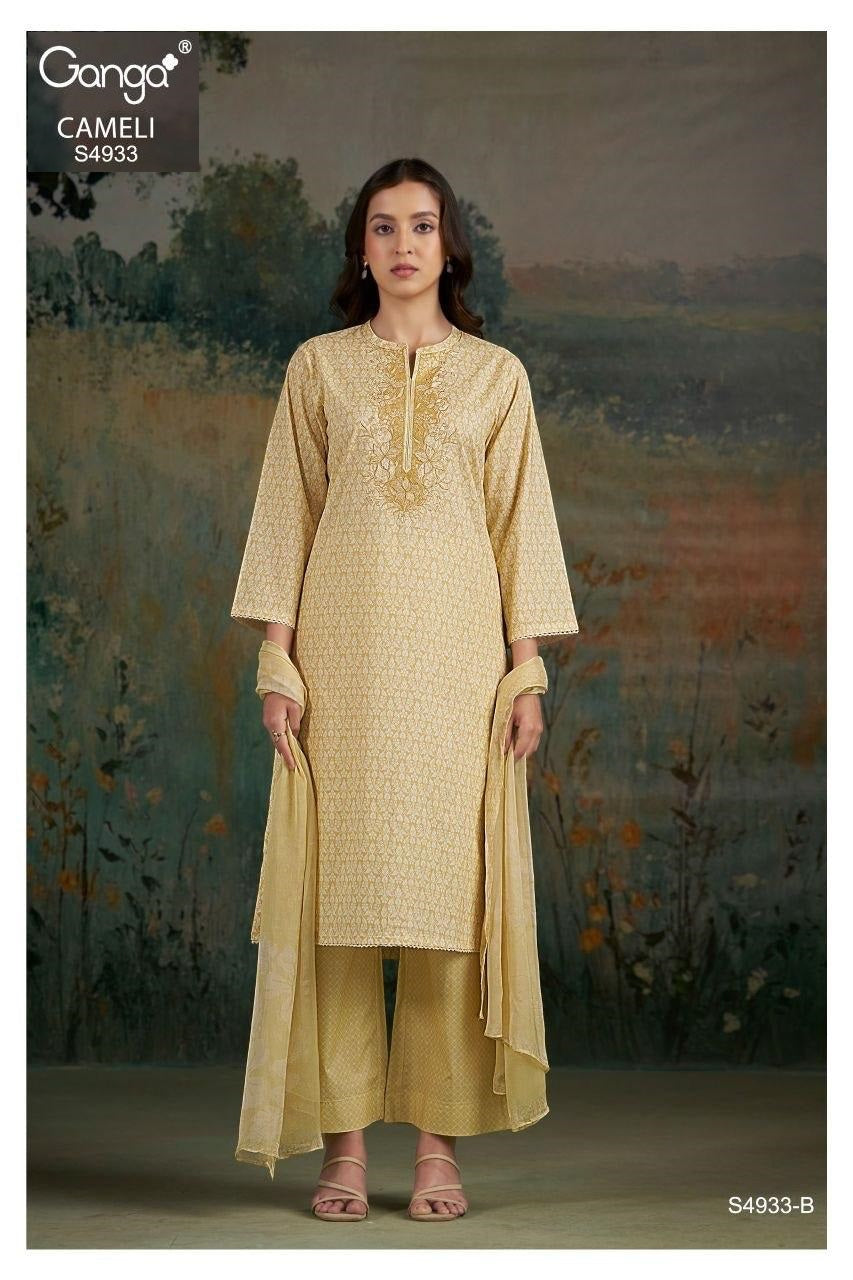 Cameli S4933 Ganga Cotton Plazzo Style Suits Wholesale