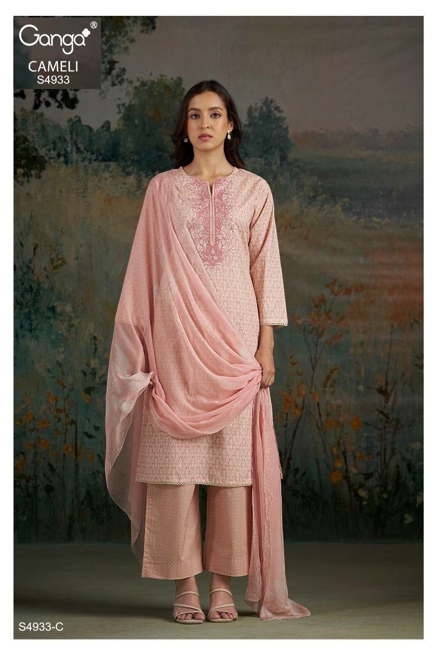Cameli S4933 Ganga Cotton Plazzo Style Suits Wholesale
