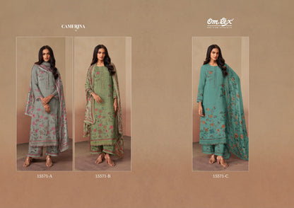 Camerina Omtex Muslin Pant Style Suits Wholesaler Ahmedabad