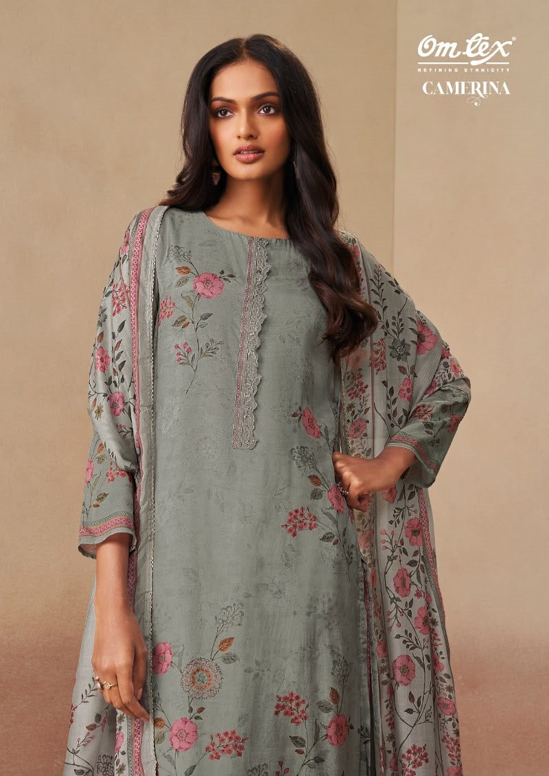 Camerina Omtex Muslin Pant Style Suits Wholesaler Ahmedabad