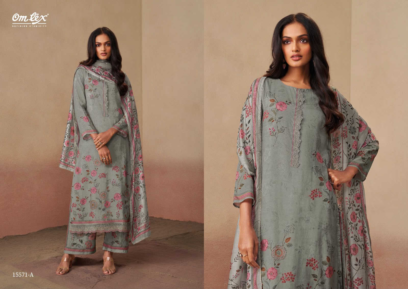 Camerina Omtex Muslin Pant Style Suits Wholesaler Ahmedabad