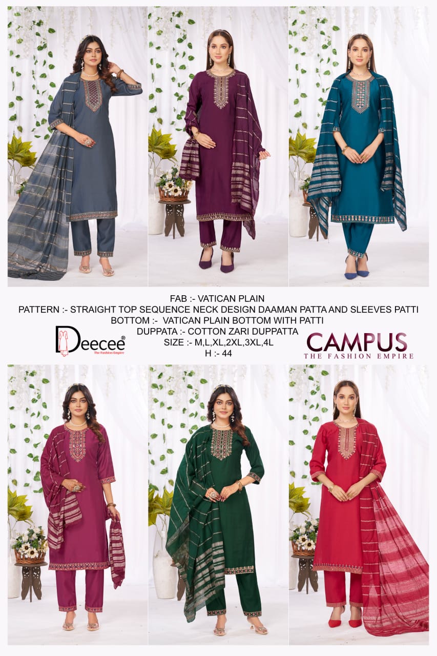 Campus Deecee Vatican Readymade Pant Style Suits Wholesale Price
