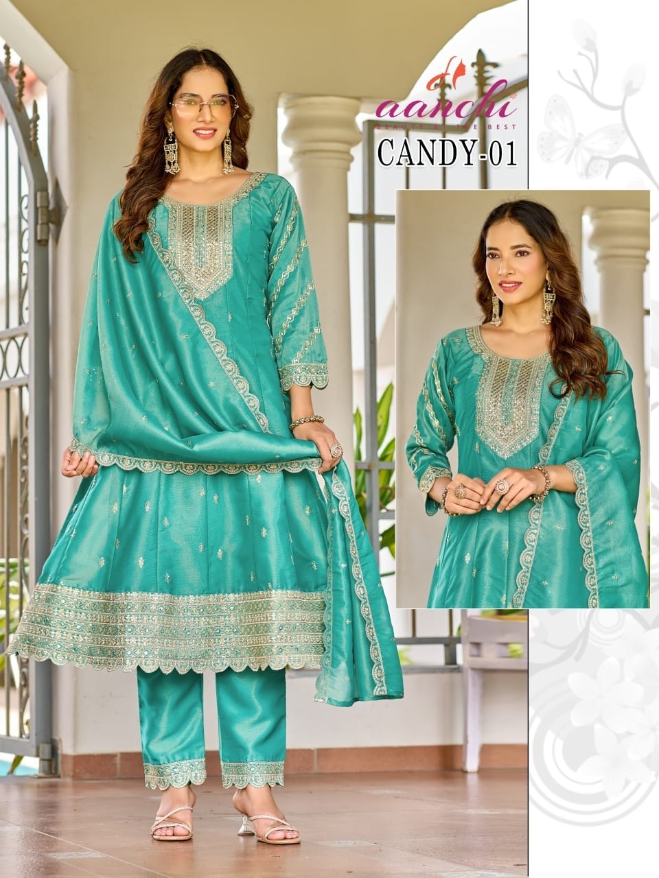 Candy 01-02 Aanchi Cosmos Readymade Anarkali Suits Manufacturer