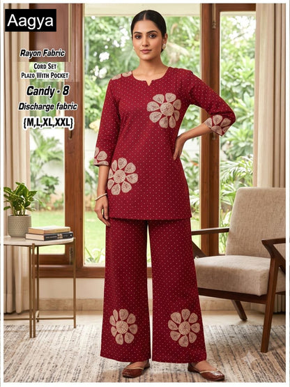 Candy Aagya Rayon Co Ord Set Wholesale Price
