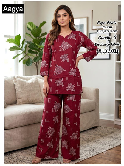 Candy Aagya Rayon Co Ord Set Wholesale Price