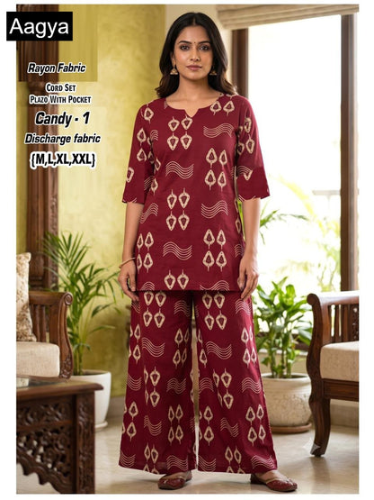 Candy Aagya Rayon Co Ord Set Wholesale Price