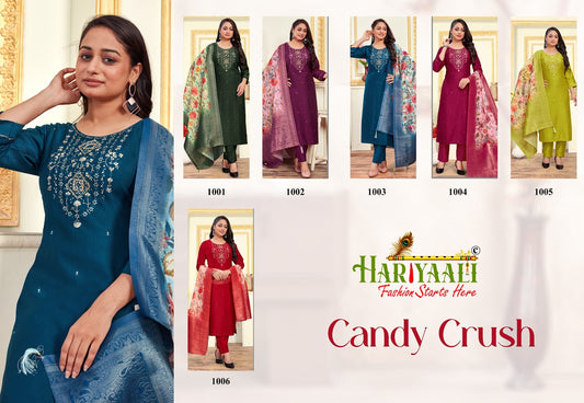 Candy Crush Vol 1 Hariyaali Silk Readymade Pant Style Suits Supplier India