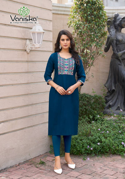 Candy Crush Vol 1 Vaniska Vichitra Straight Cut Kurtis Manufacturer India