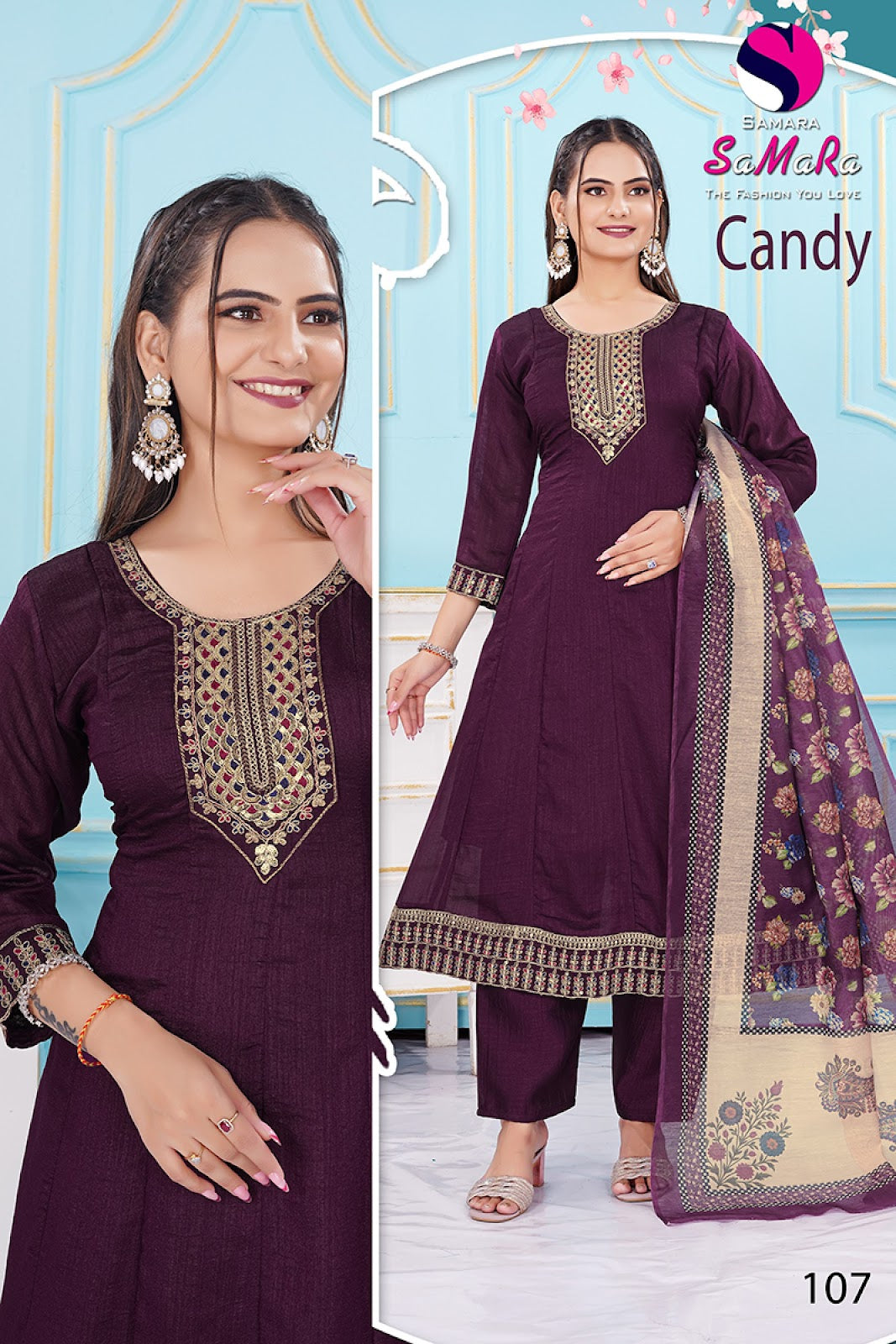 Candy Samara Vichitra Readymade Pant Style Suits Supplier Gujarat