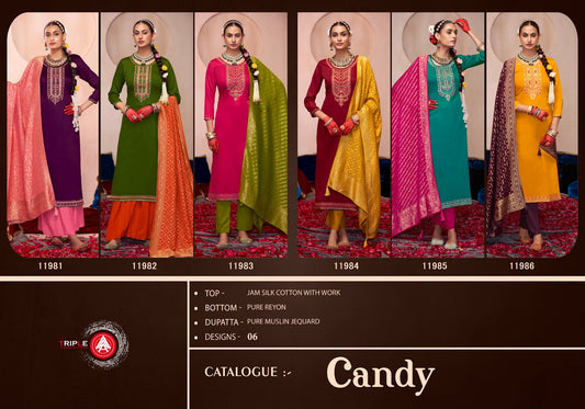 Candy Triple Aaa Jam Silk Pant Style Suits Exporter