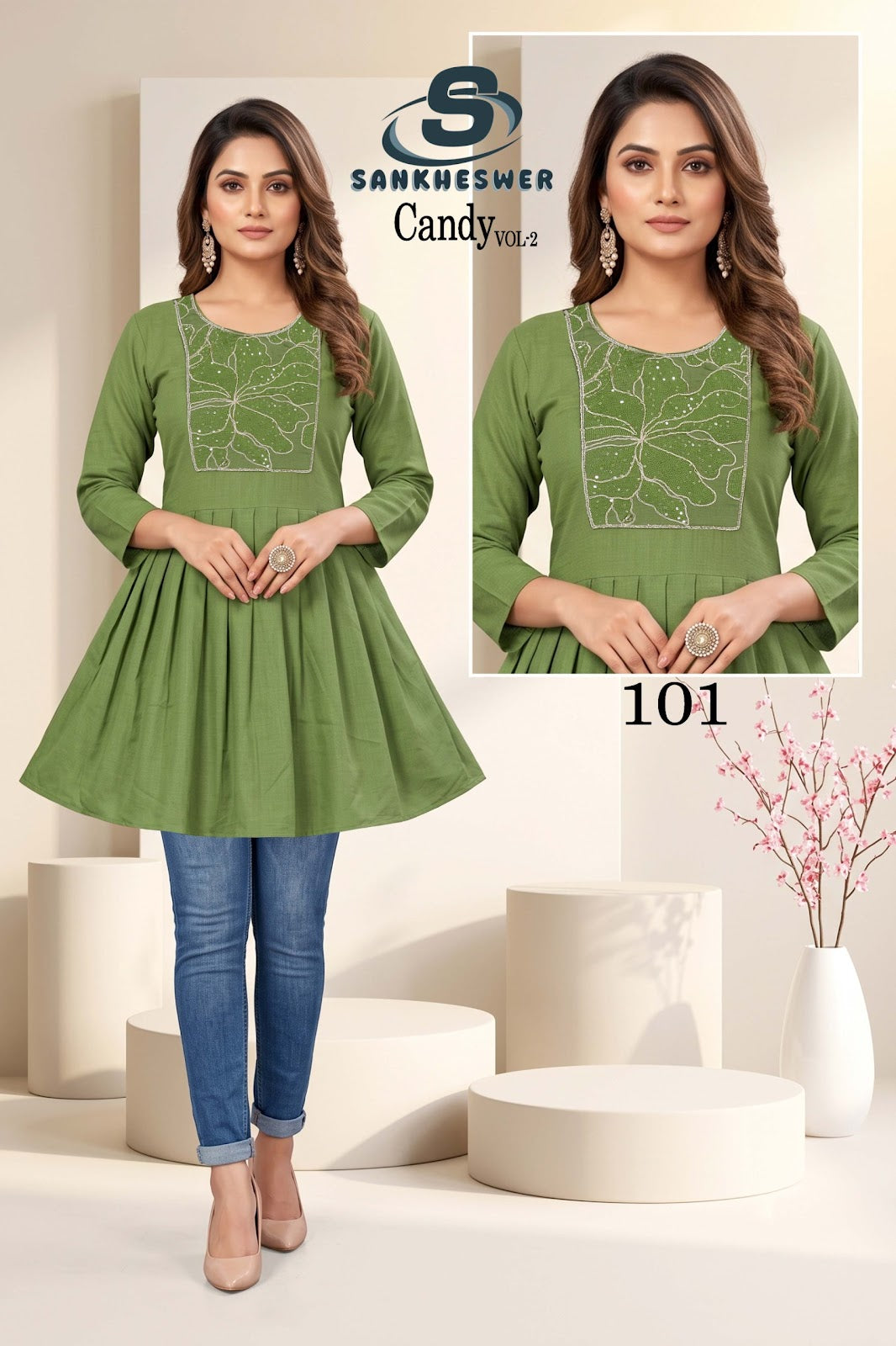 Candy Vol 2 Sankheswer Vertican Fancy Tops Wholesale Price