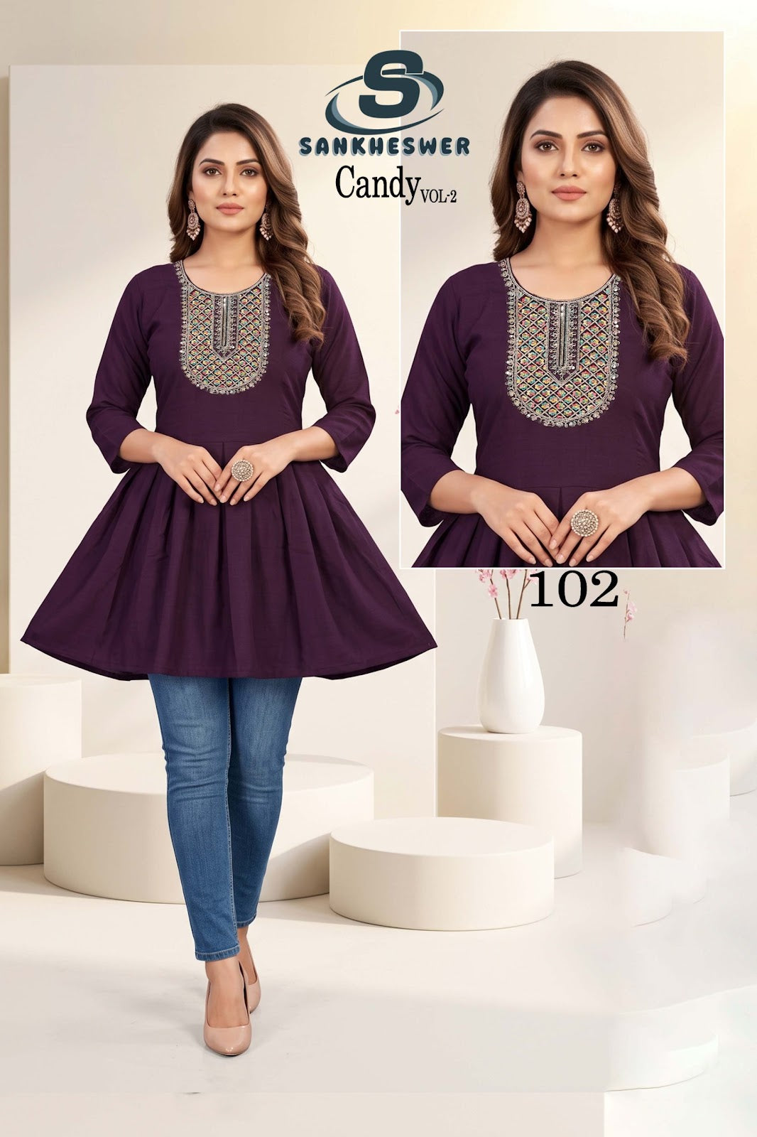 Candy Vol 2 Sankheswer Vertican Fancy Tops Wholesale Price