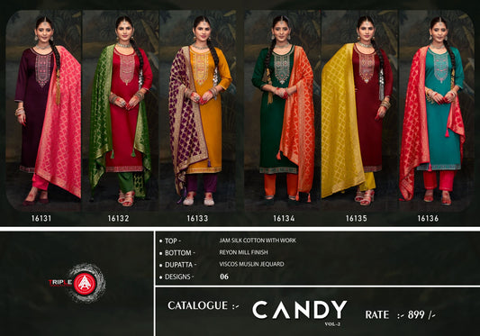 Candy Vol 2 Triple Aaa Jam Silk Pant Style Suits Wholesale Rate