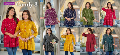Candy Vol 8 Rangmaya Rayon Fancy Tops Supplier Gujarat