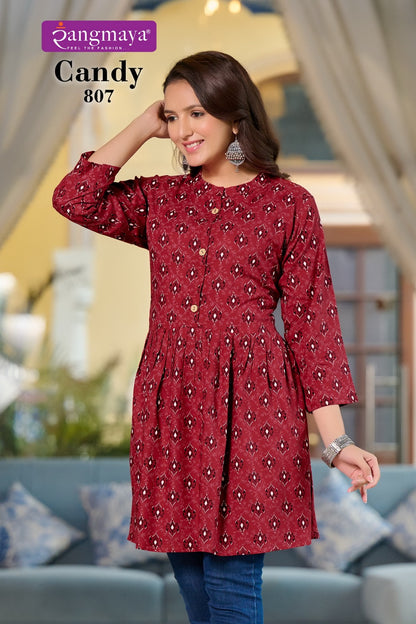 Candy Vol 8 Rangmaya Rayon Fancy Tops Supplier Gujarat