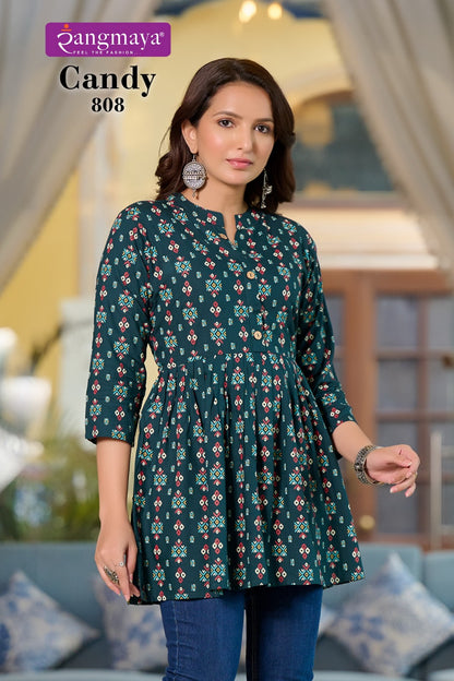 Candy Vol 8 Rangmaya Rayon Fancy Tops Supplier Gujarat