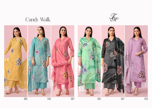 Candy Walk Tm Organdy Pant Style Suits Wholesale Price