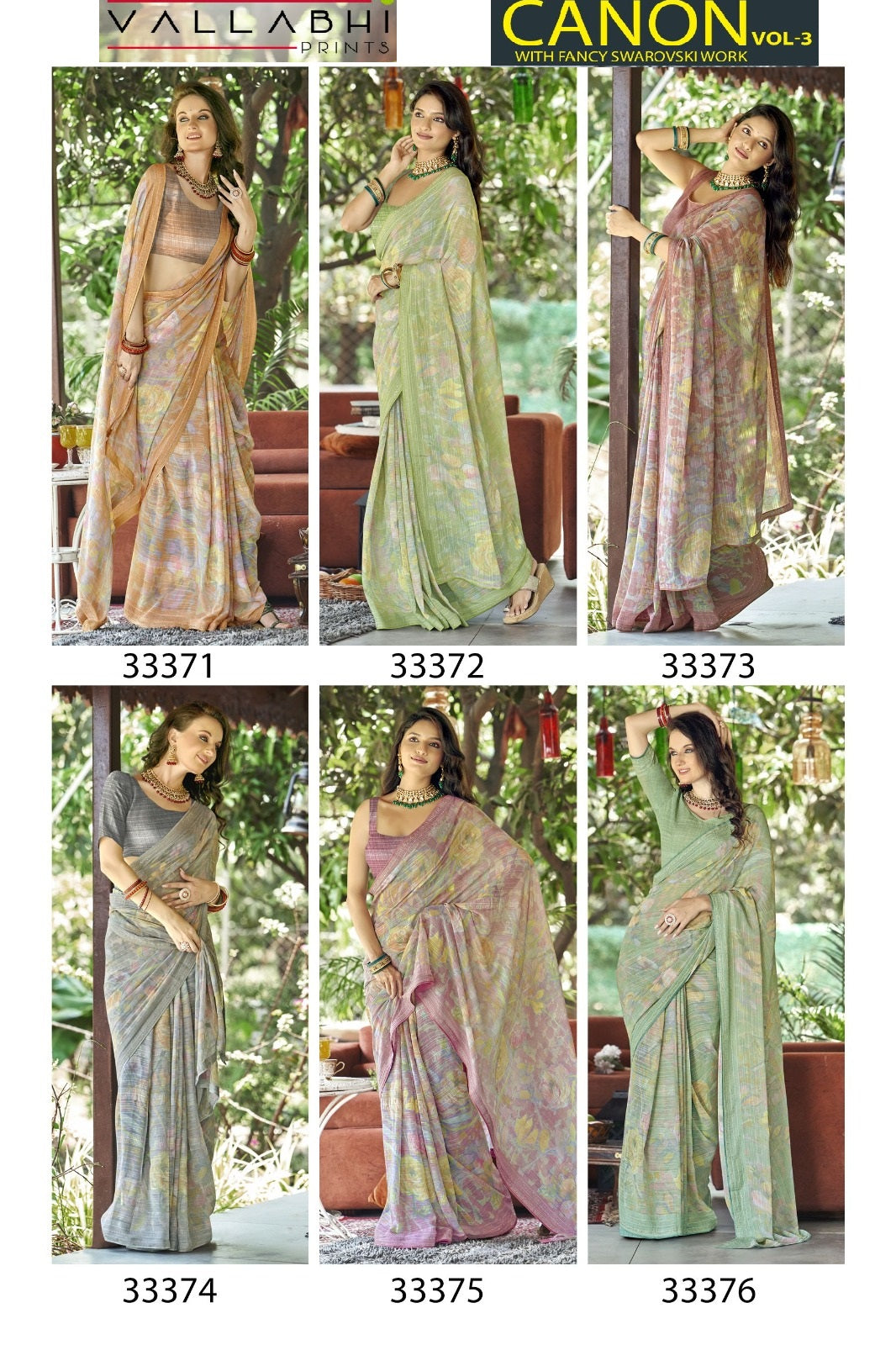 Canon Vol 3 Vallabhi Prints Georgette Sarees Supplier Gujarat
