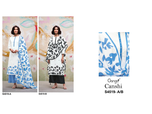 Canshi 4519 Ganga Cotton Plazzo Style Suits Wholesale Price