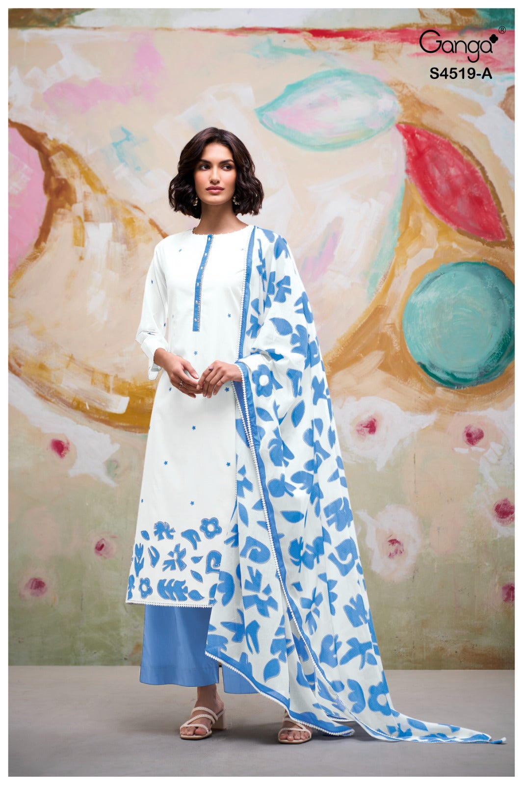 Canshi 4519 Ganga Cotton Plazzo Style Suits Wholesale Price