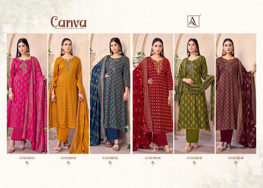 Canva Alok Viscose Karachi Pashmina Salwar Suits Supplier Gujarat