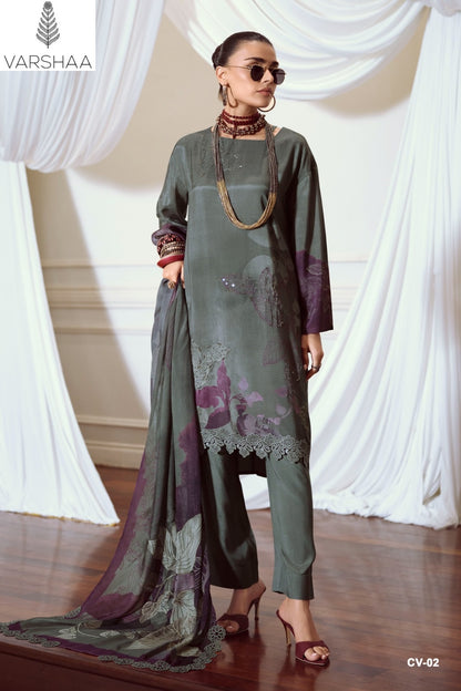 Canvas Varshaa Viscose Muslin Pant Style Suits Wholesaler Gujarat