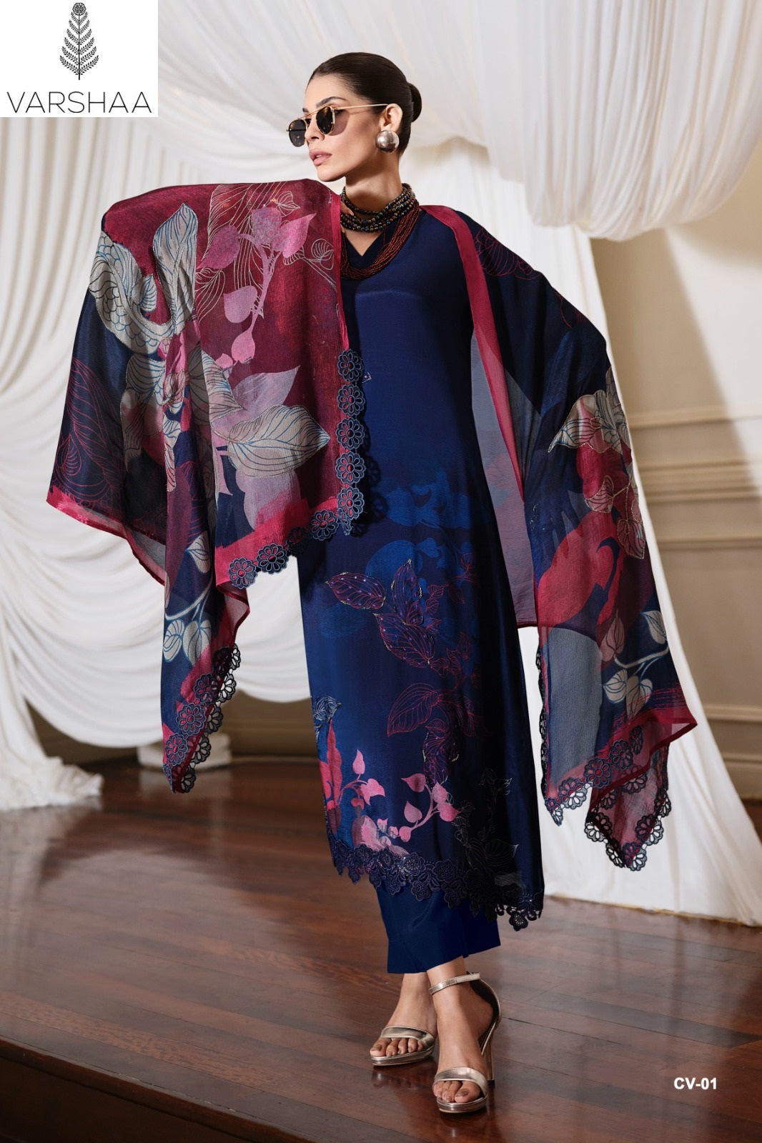 Canvas Varshaa Viscose Muslin Pant Style Suits Wholesaler Gujarat