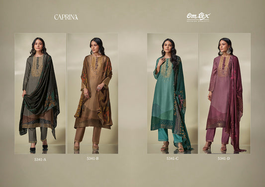 Caprina Omtex Silk Jacquard Pant Style Suits Supplier India