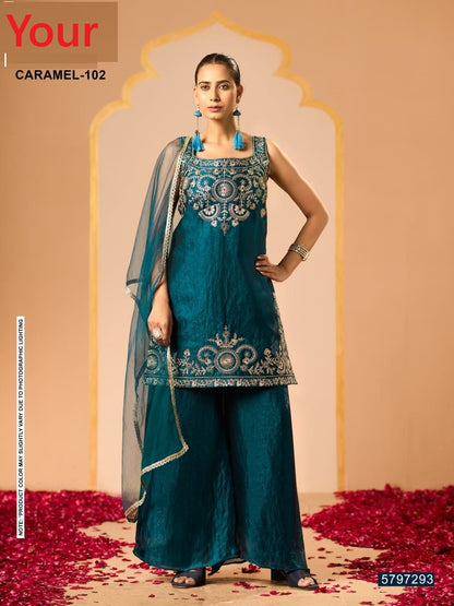 Caramel Your Shimmer Readymade Suits Wholesale Price