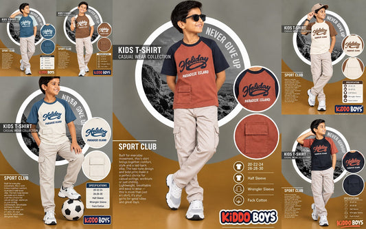 Cargo Pocket 0810 Kiddo Cotton Boys Tshirt Supplier Ahmedabad