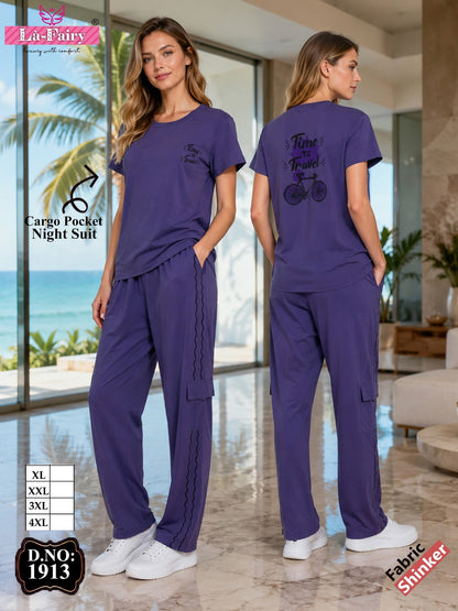 Cargo Pocket Design 1913 La Fairy Sinker Pyjama Night Suits Manufacturer India