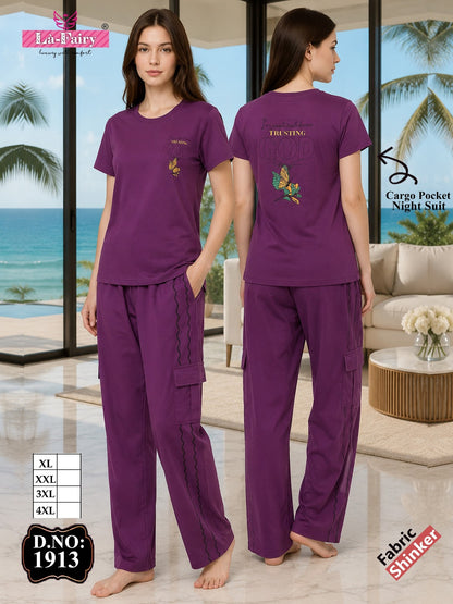 Cargo Pocket Design 1913 La Fairy Sinker Pyjama Night Suits Manufacturer India