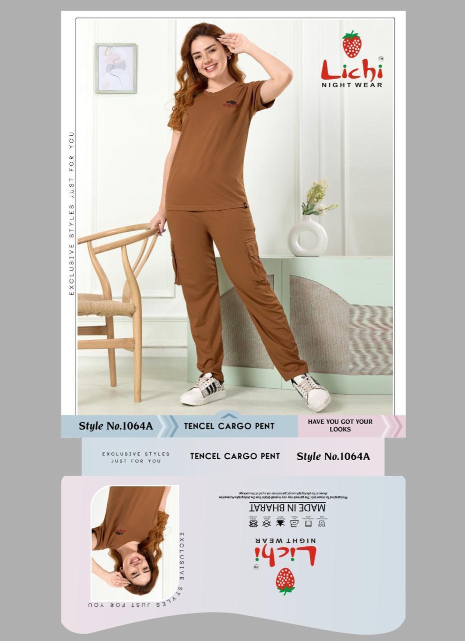 Cargo Style 1064 Lichi Tencil Pyjama Night Suits Supplier India