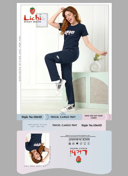 Cargo Style 1064 Lichi Tencil Pyjama Night Suits Supplier India