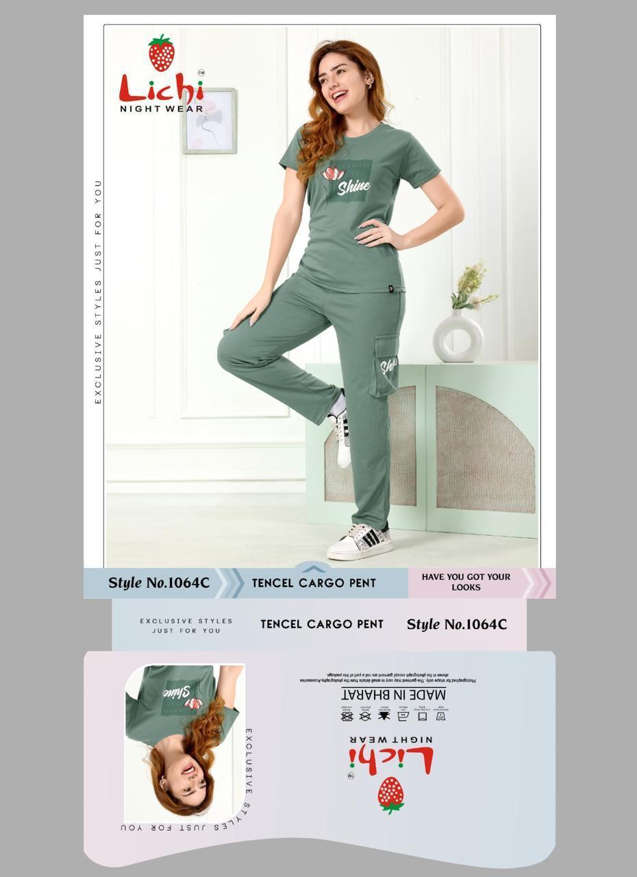 Cargo Style 1064 Lichi Tencil Pyjama Night Suits Supplier India