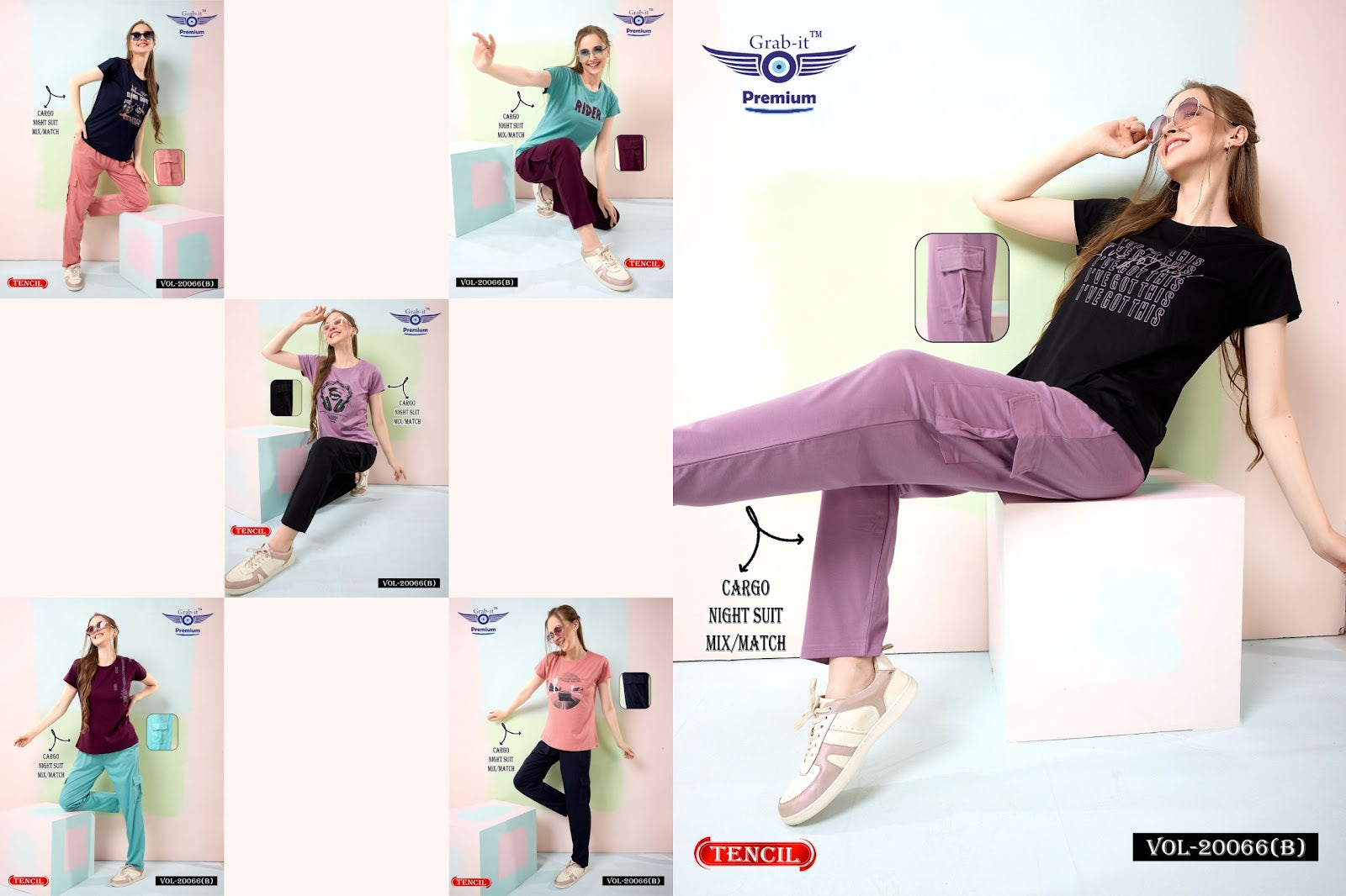 Cargo Style Vol 20066 B Grab It Tencil Pyjama Night Suits Manufacturer India