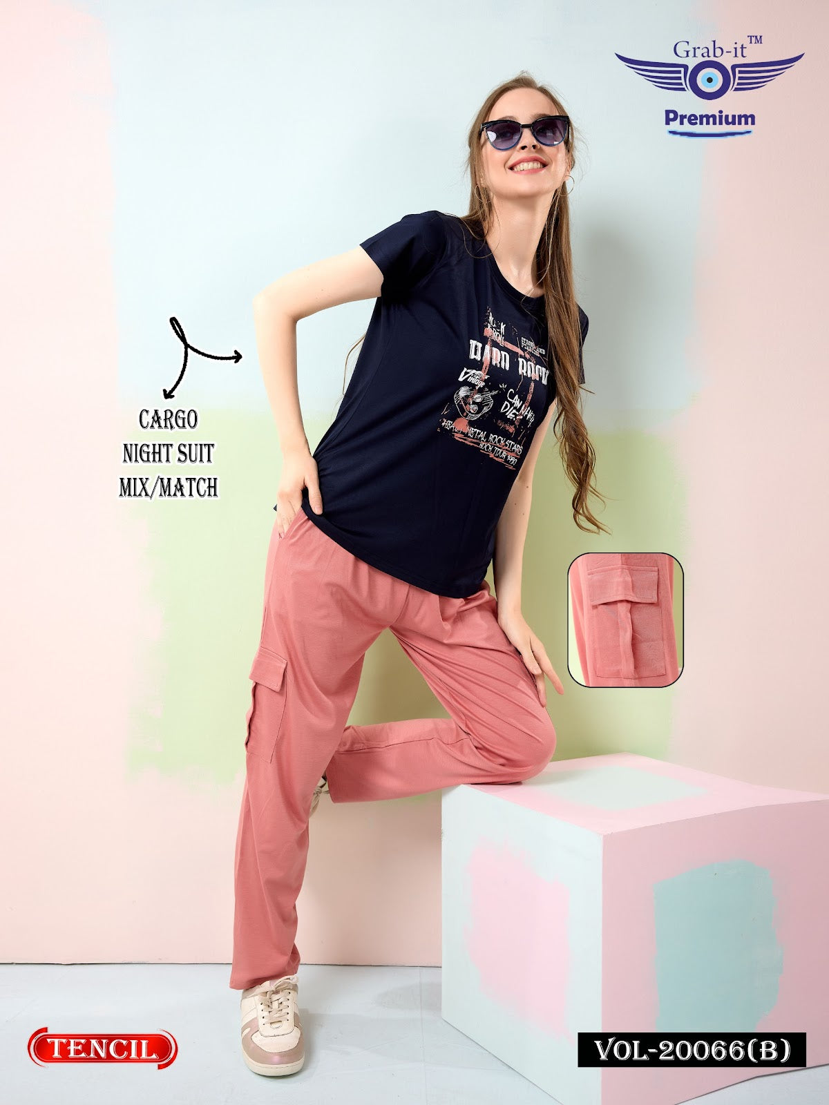 Cargo Style Vol 20066 B Grab It Tencil Pyjama Night Suits Manufacturer India