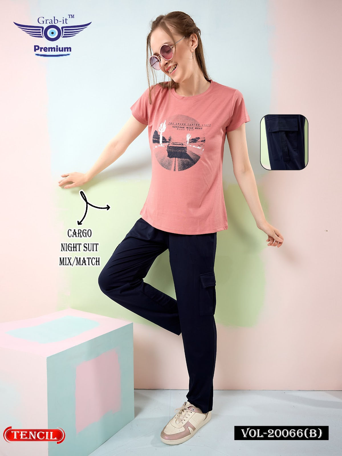 Cargo Style Vol 20066 B Grab It Tencil Pyjama Night Suits Manufacturer India