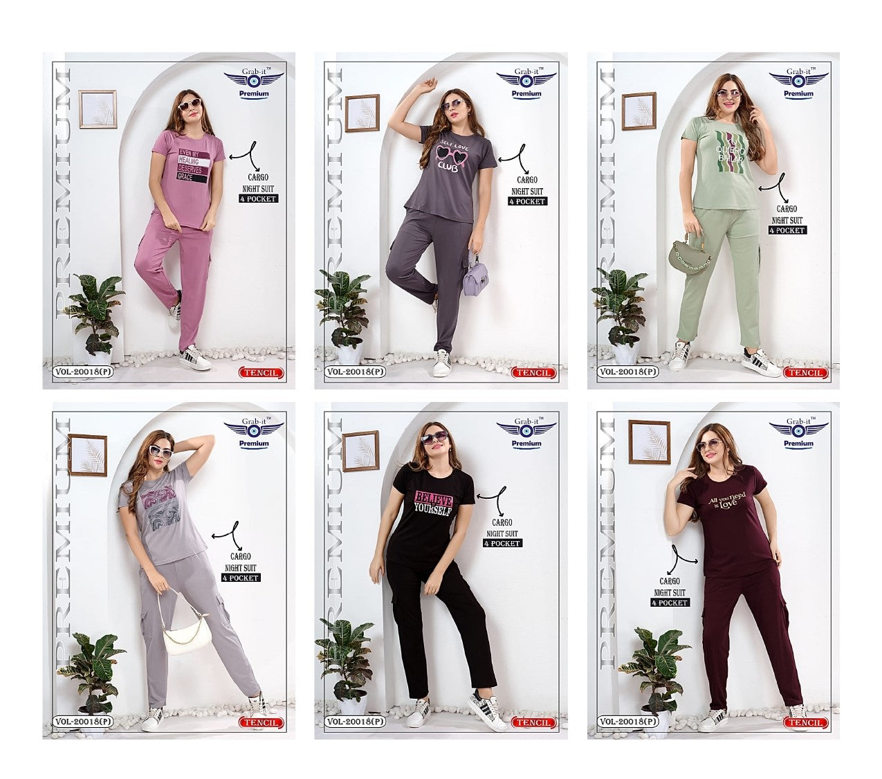 Cargo Vol 20018 P Grab It Tencil Pyjama Night Suits Wholesaler Gujarat