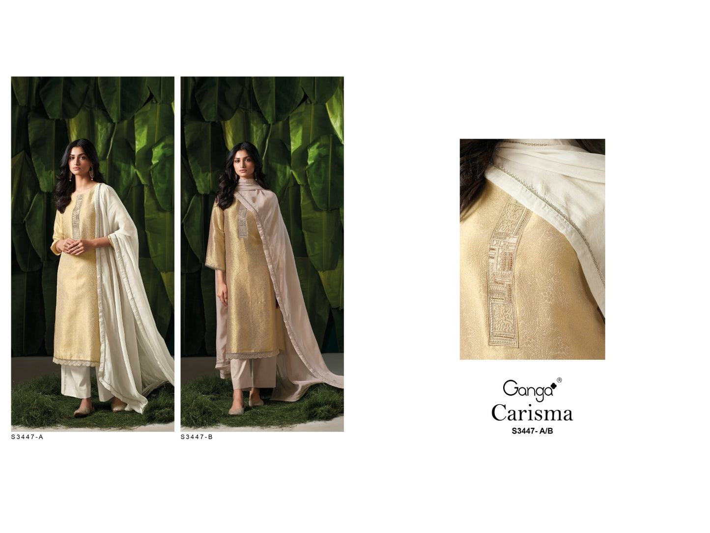 Carisma 3447 Ganga Premium Bemberg Plazzo Style Suits Supplier Gujarat