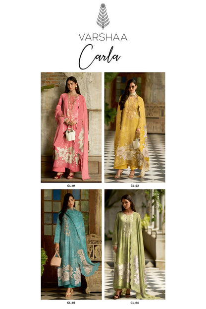 Carla Varshaa Viscose Muslin Pant Style Suits Wholesale Rate