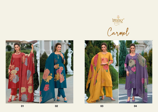 Carmel Rang Fashion Wool Pashmina Suits Manufacturer Ahmedabad