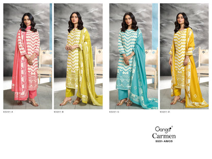 Carmen 3231 Ganga Premium Bemberg Plazzo Style Suits Supplier