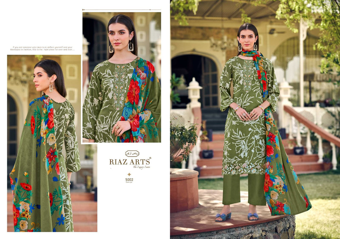 Carnation Riaz Art Cambric Lawn Karachi Salwar Suits Manufacturer Ahmedabad