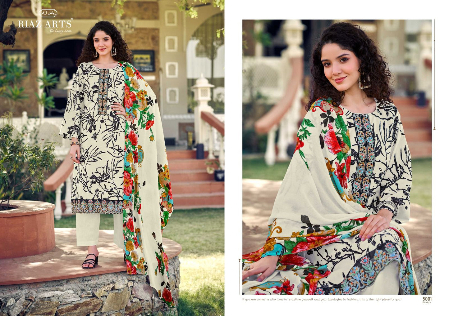 Carnation Riaz Art Cambric Lawn Karachi Salwar Suits Manufacturer Ahmedabad