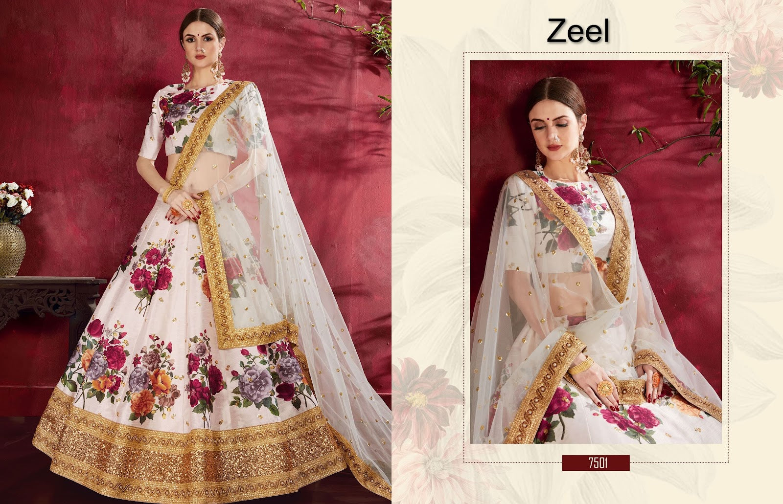 Carnations Zeel Banglori Silk Lehenga Choli Wholesale Rate