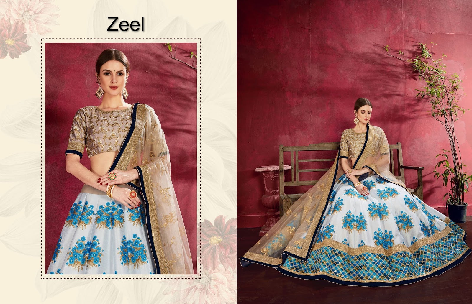 Carnations Zeel Banglori Silk Lehenga Choli Wholesale Rate